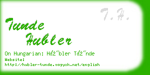 tunde hubler business card